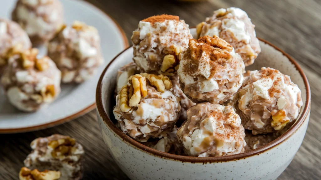 Healthy Cottage Cheese and Maple Walnut Energy Bites