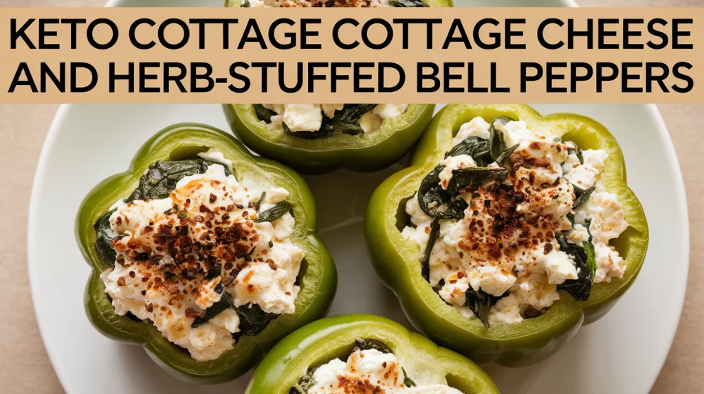 Keto Cottage Cheese and Herb-Stuffed Bell Peppers