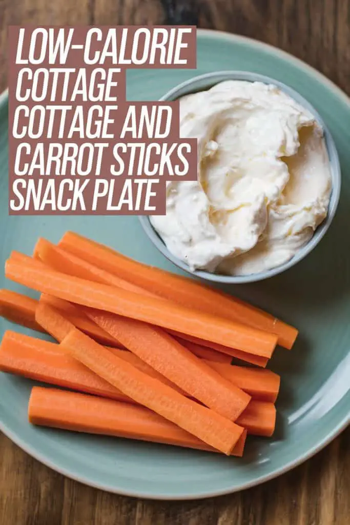 Low-Calorie Cottage Cheese and Carrot Sticks Snack Plate