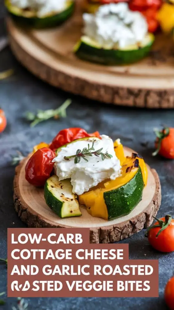 Low-Carb Cottage Cheese and Garlic Roasted Veggie Bites