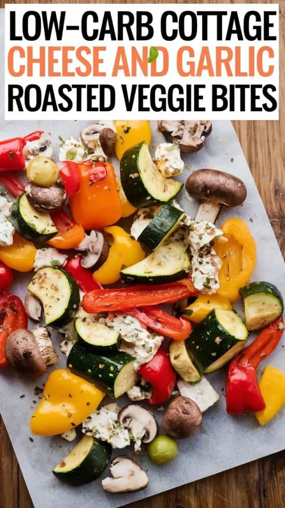 Low-Carb Cottage Cheese and Garlic Roasted Veggie Bites