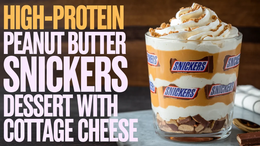 High-Protein Peanut Butter Snickers Dessert with Cottage Cheese