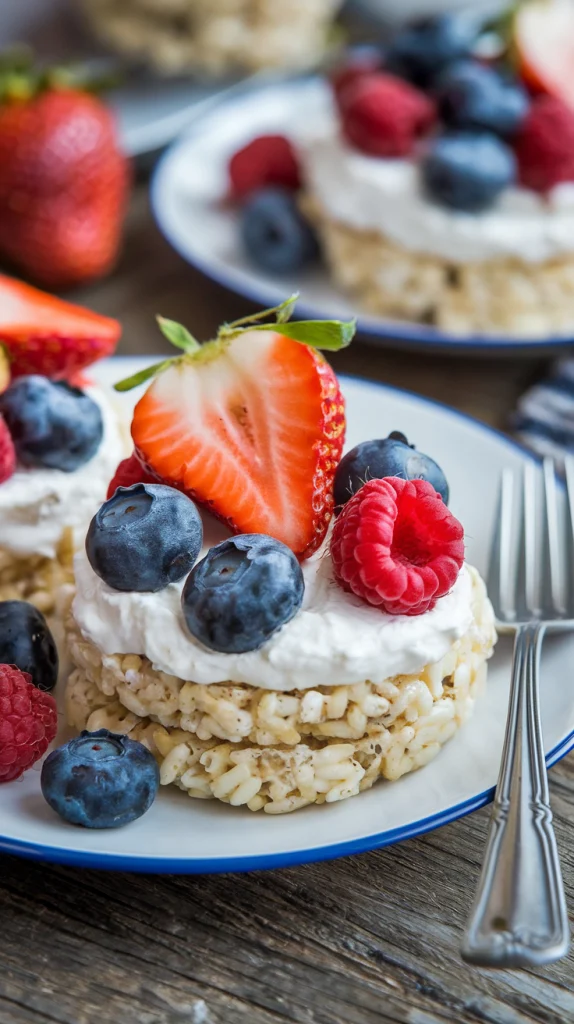 Sweet Cottage Cheese and Berry Rice Cakes