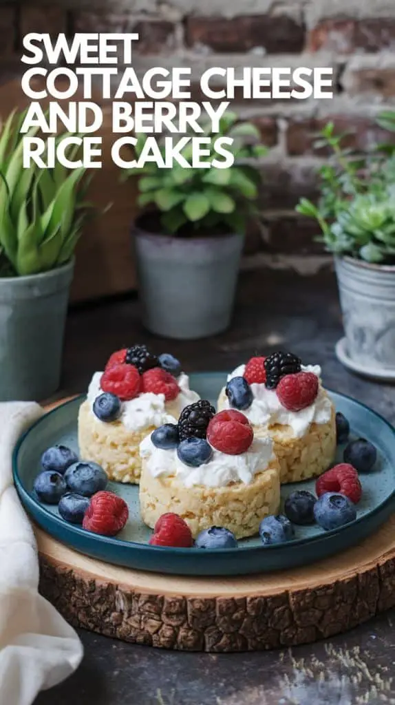 Sweet Cottage Cheese and Berry Rice Cakes