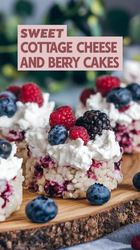 Sweet Cottage Cheese and Berry Rice Cakes