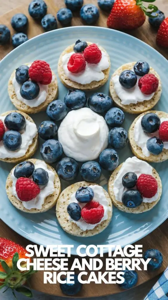 Sweet Cottage Cheese and Berry Rice Cakes