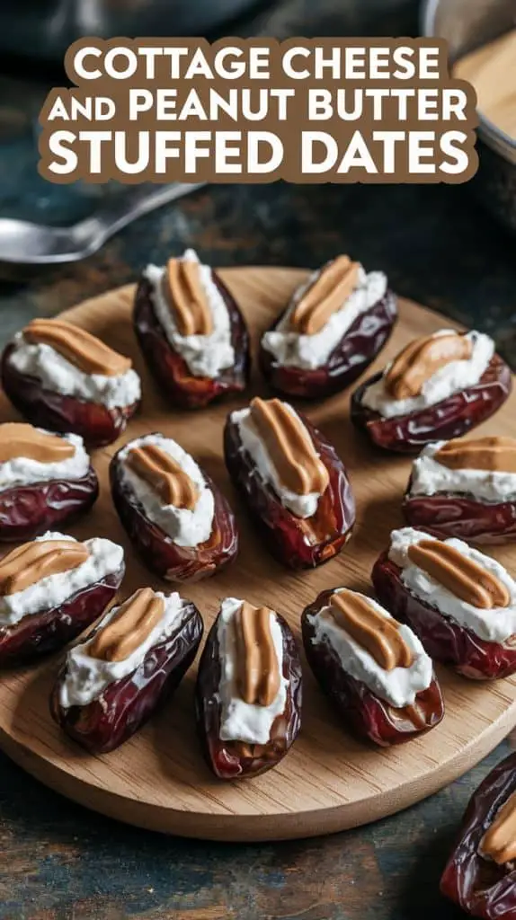 Cottage Cheese and Peanut Butter Stuffed Dates