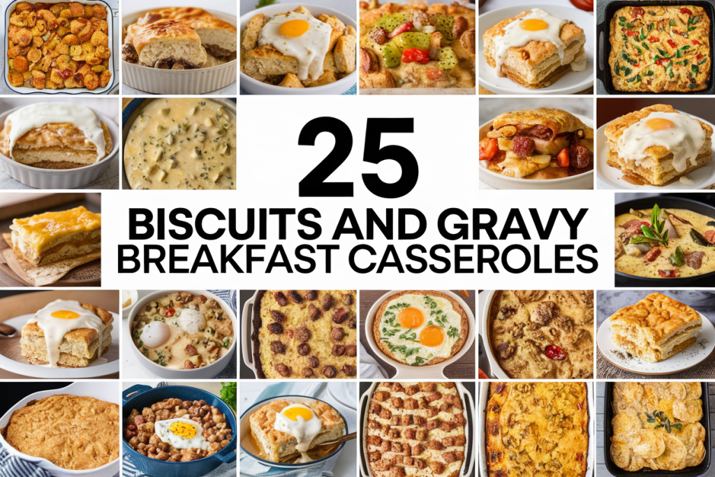 Biscuit and Gravy Breakfast Casseroles