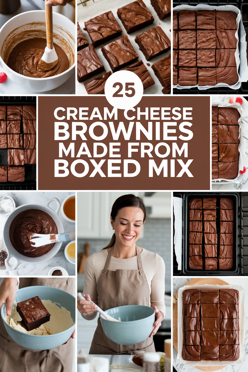 Cream Cheese Brownies Made from Boxed Mix