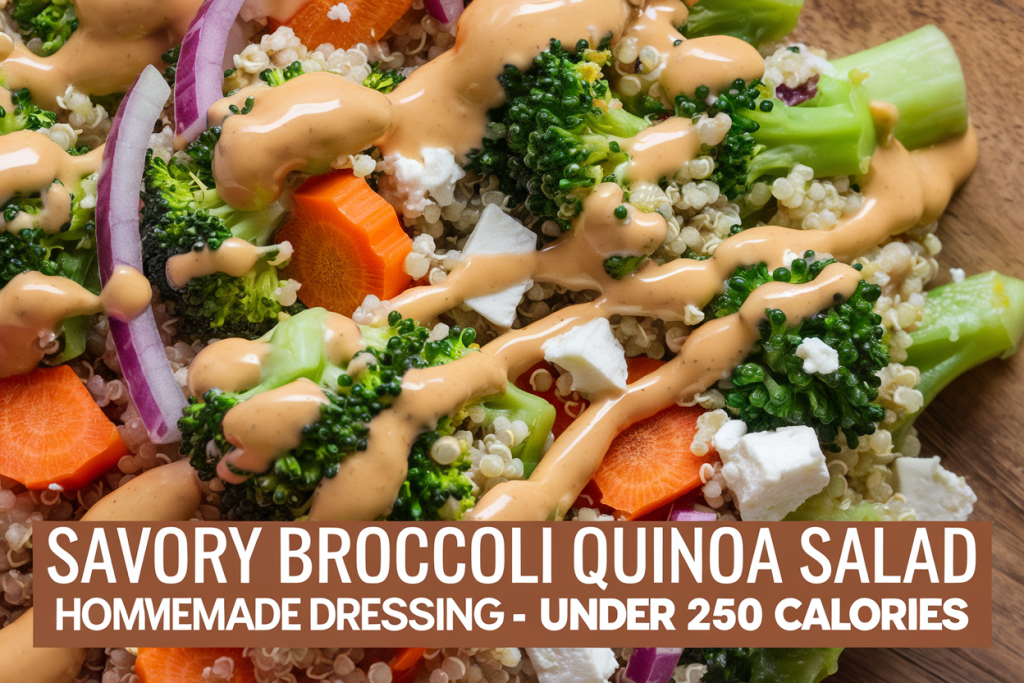 Savory Broccoli Quinoa Salad with Homemade Honey Mustard Dressing