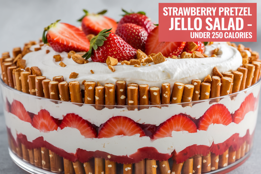 strawberry pretzel jello salad - under 250 calories