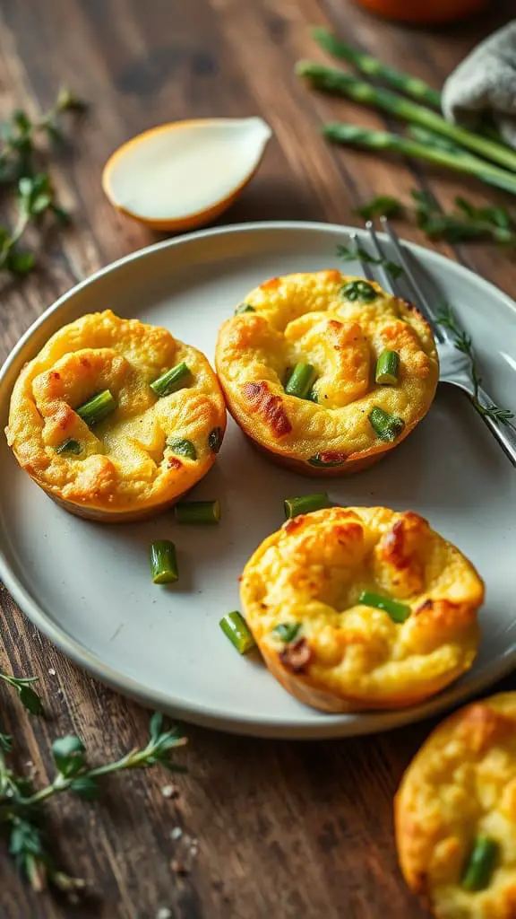 Keto egg muffins with asparagus and Parmesan