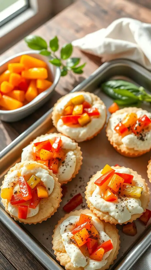 Bell Pepper Egg White Muffins with diced bell peppers and black pepper seasoning.