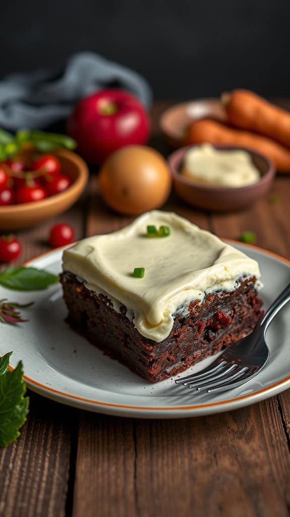 Delicious cheesecake-topped cream cheese brownies on a plate.