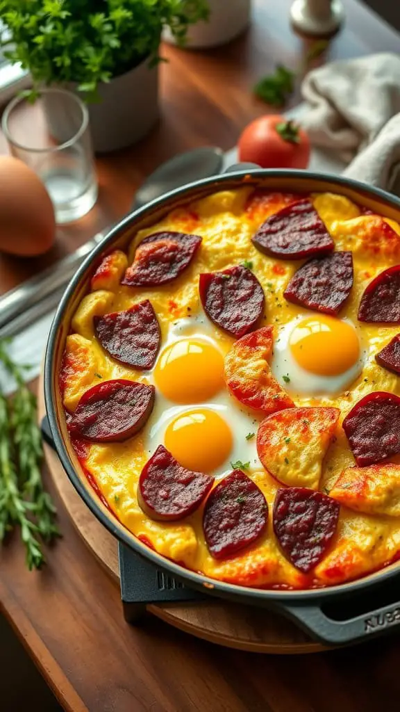 Cottage Cheese Eggs Casserole with Sausage