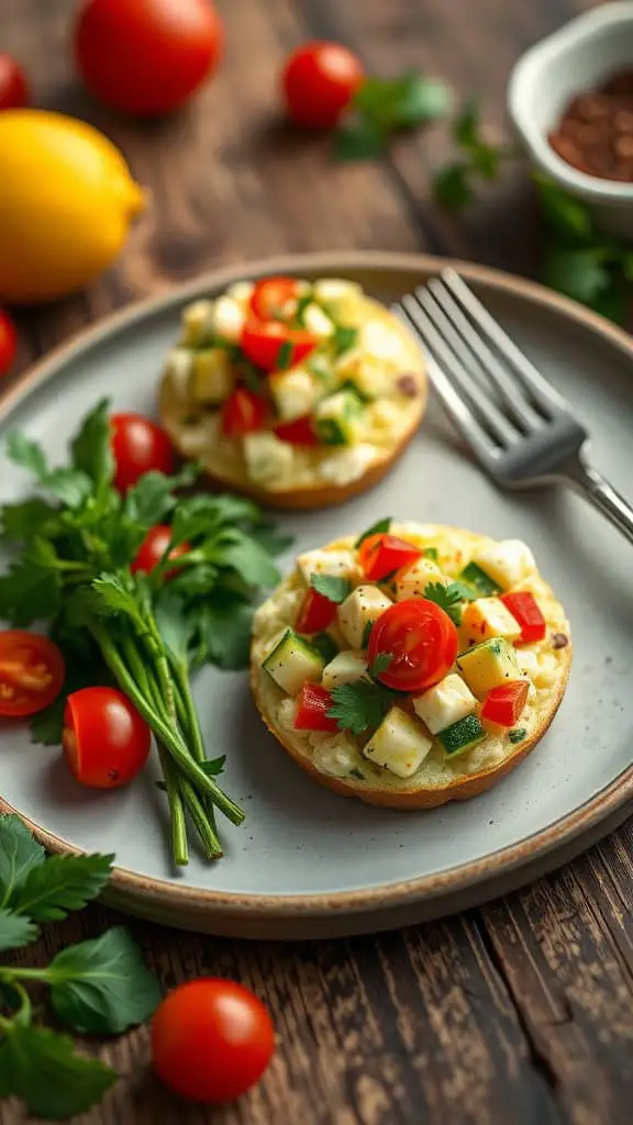 Delicious garden veggie egg white bites on a plate