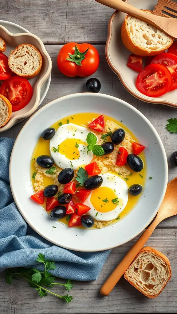 Mediterranean Baked Cottage Cheese Eggs with Kalamata Olives