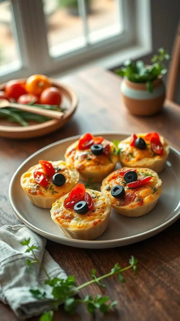 Mediterranean Breakfast Egg Muffins with toppings