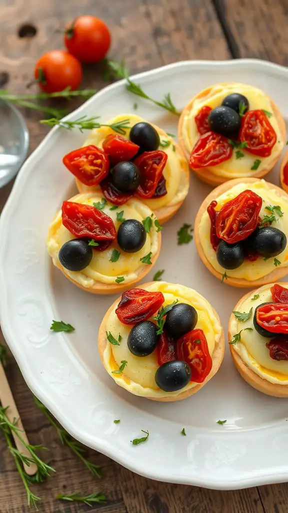 Mediterranean Egg White Muffins with olives and sun-dried tomatoes