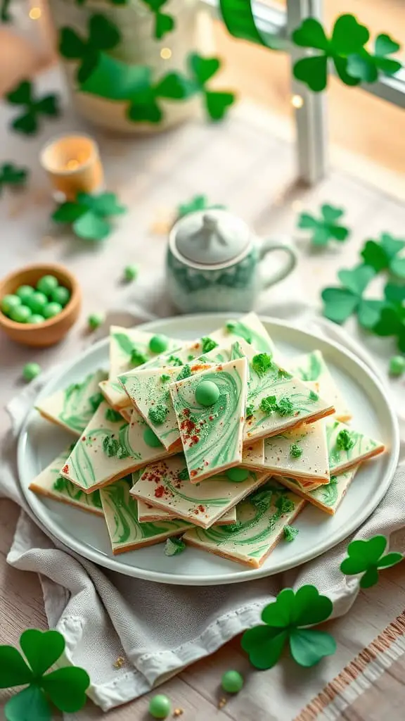 Mint Chocolate Bark with white chocolate and crushed mint candies