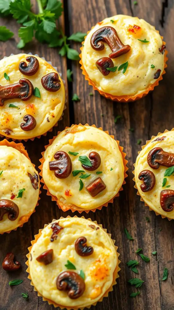 Mushroom and Swiss Egg White Muffins on a plate