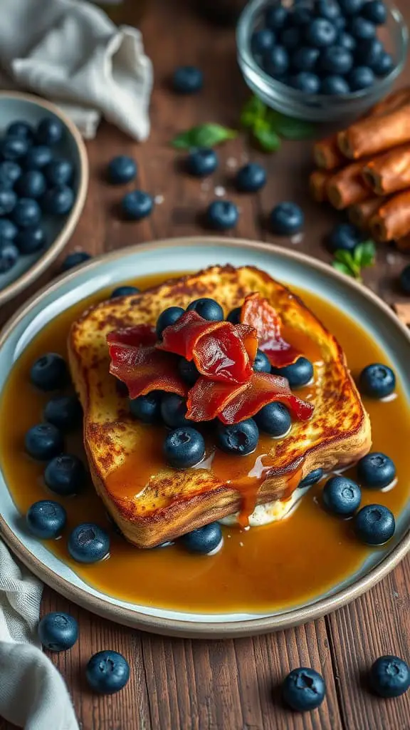 Savory Blueberry French Toast Bake with Bacon