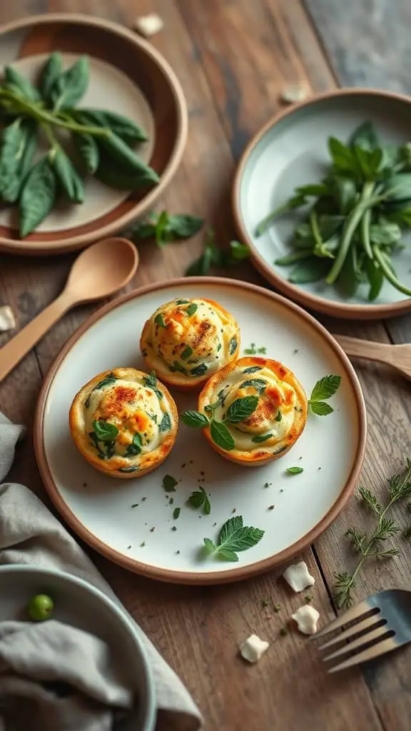 Spinach-Stuffed Baked Cottage Cheese Eggs Cups