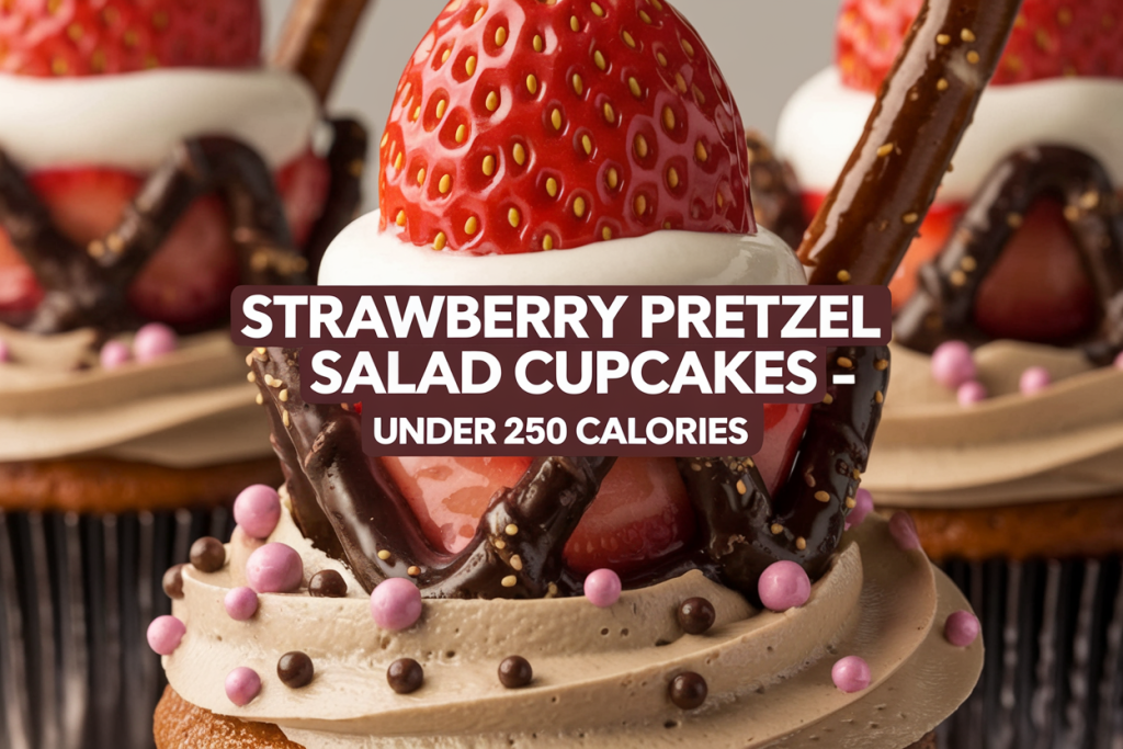 strawberry pretzel salad cupcakes