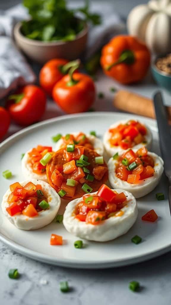 Sweet Bell Pepper Egg White Bites on a plate