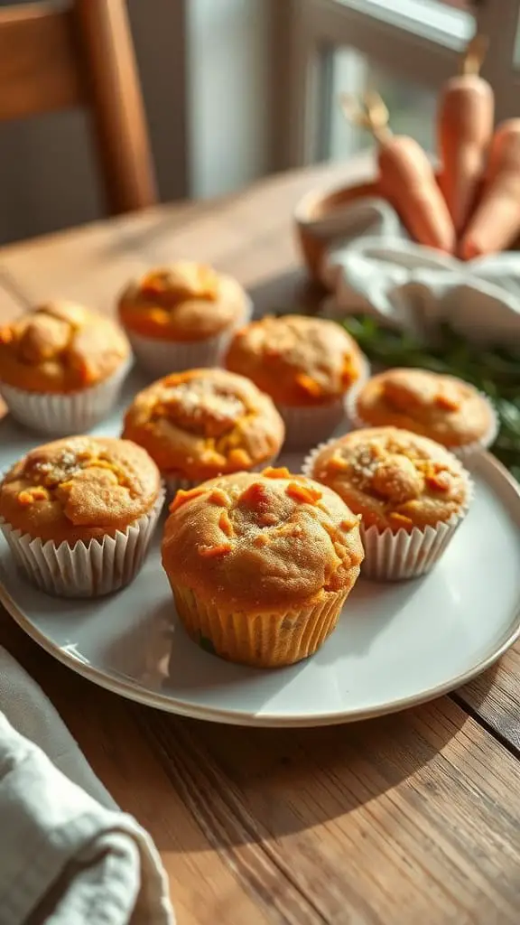 A plate of sweet potato egg white muffins with a warm and inviting appearance.