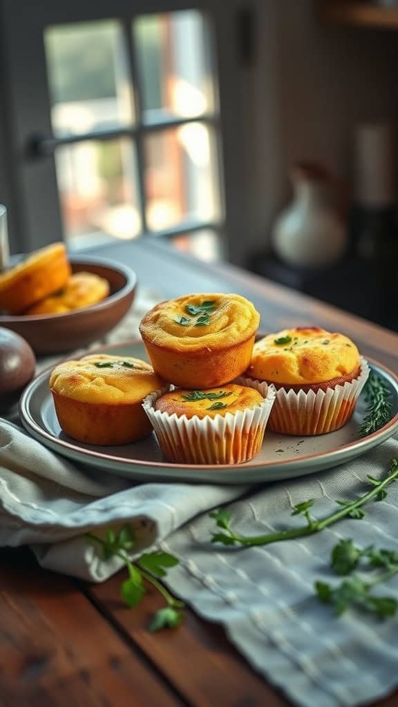 Zucchini and Parmesan Egg White Muffins on a plate