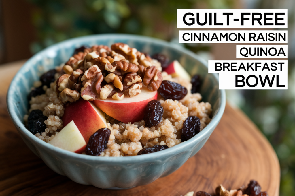 Guilt-Free Cinnamon Raisin Quinoa Breakfast Bowl