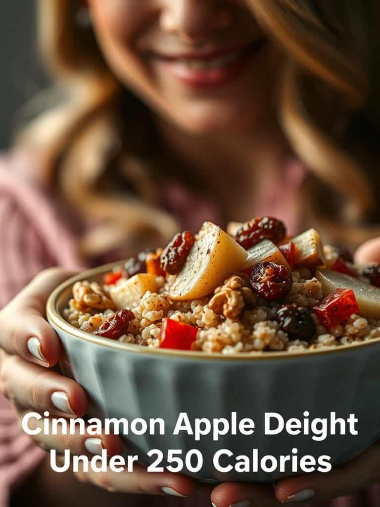 A cinnamon raisin quinoa breakfast bowl, perfect for a low-calorie morning boost.