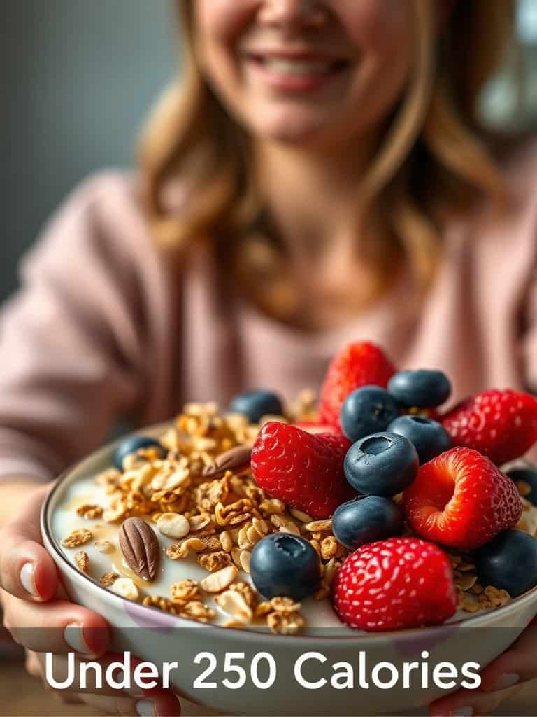 Healthy Granola & Skim Milk Breakfast Bowl