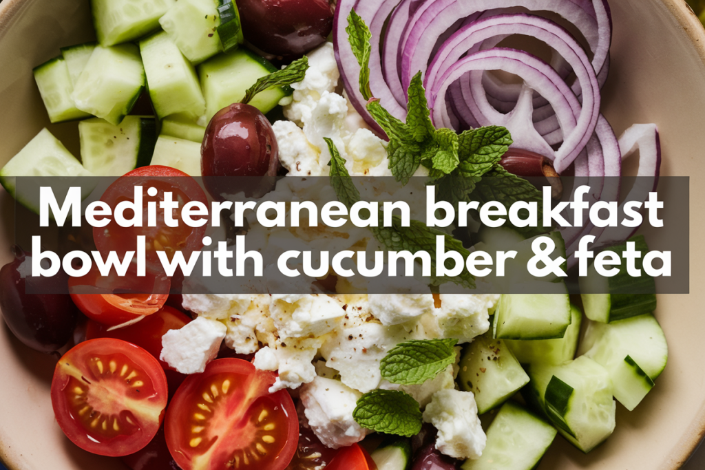 Mediterranean Breakfast Bowl with Cucumber & Feta