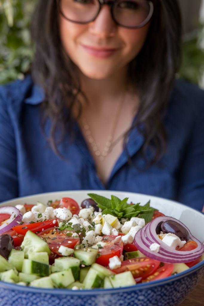 Mediterranean Breakfast Bowl with Cucumber & Feta