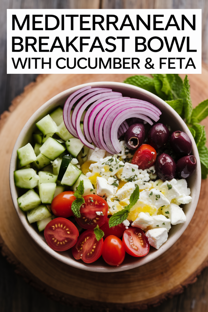 Mediterranean Breakfast Bowl with Cucumber & Feta