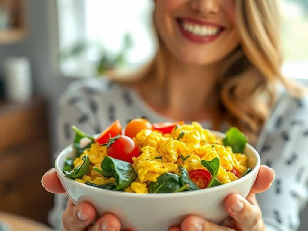 Scrambled Egg & Spinach Breakfast Bowl