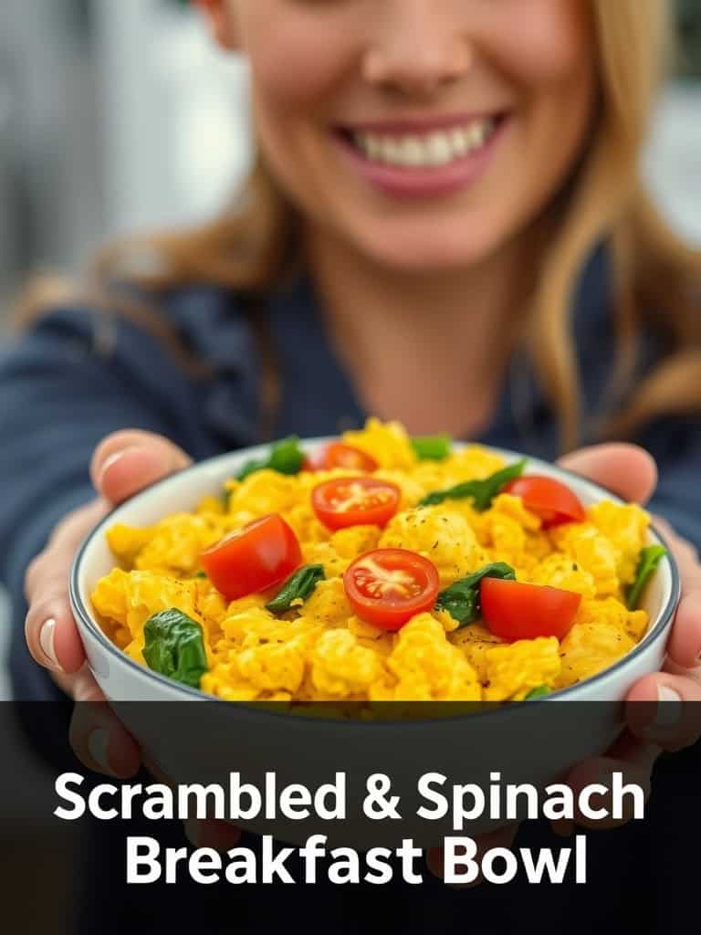 Scrambled Egg & Spinach Breakfast Bowl