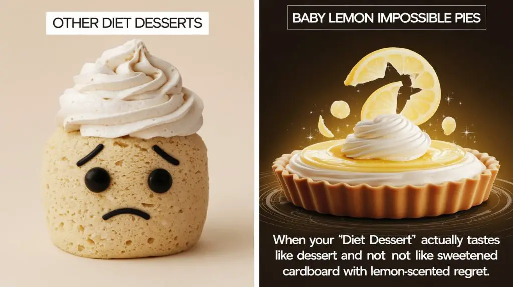 When your 'diet dessert' actually tastes like dessert and not like sweetened cardboard with lemon-scented regret."