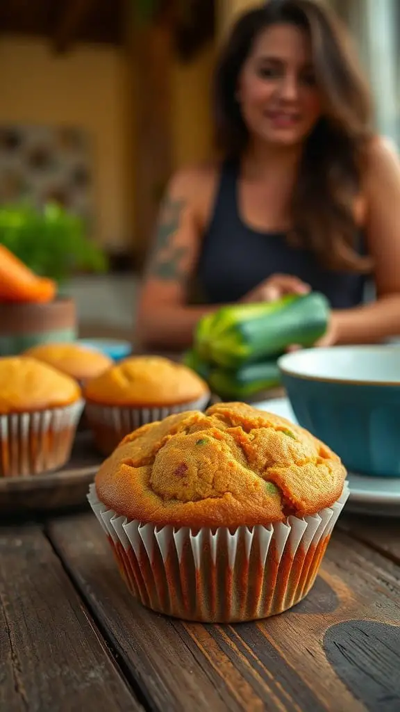 Carrot Zucchini Greek Yogurt Muffins