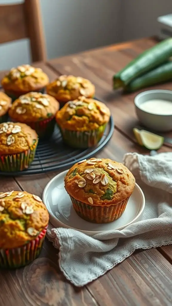 Healthy Zucchini Greek Yogurt Muffins